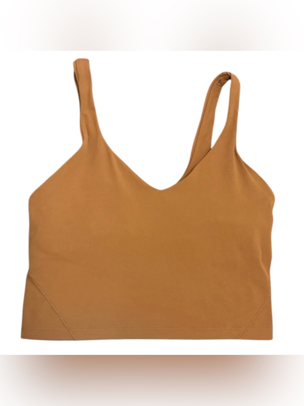 lululemon athletica V‑Neck Seamless Crop Bralette in Camel Espresso Brown